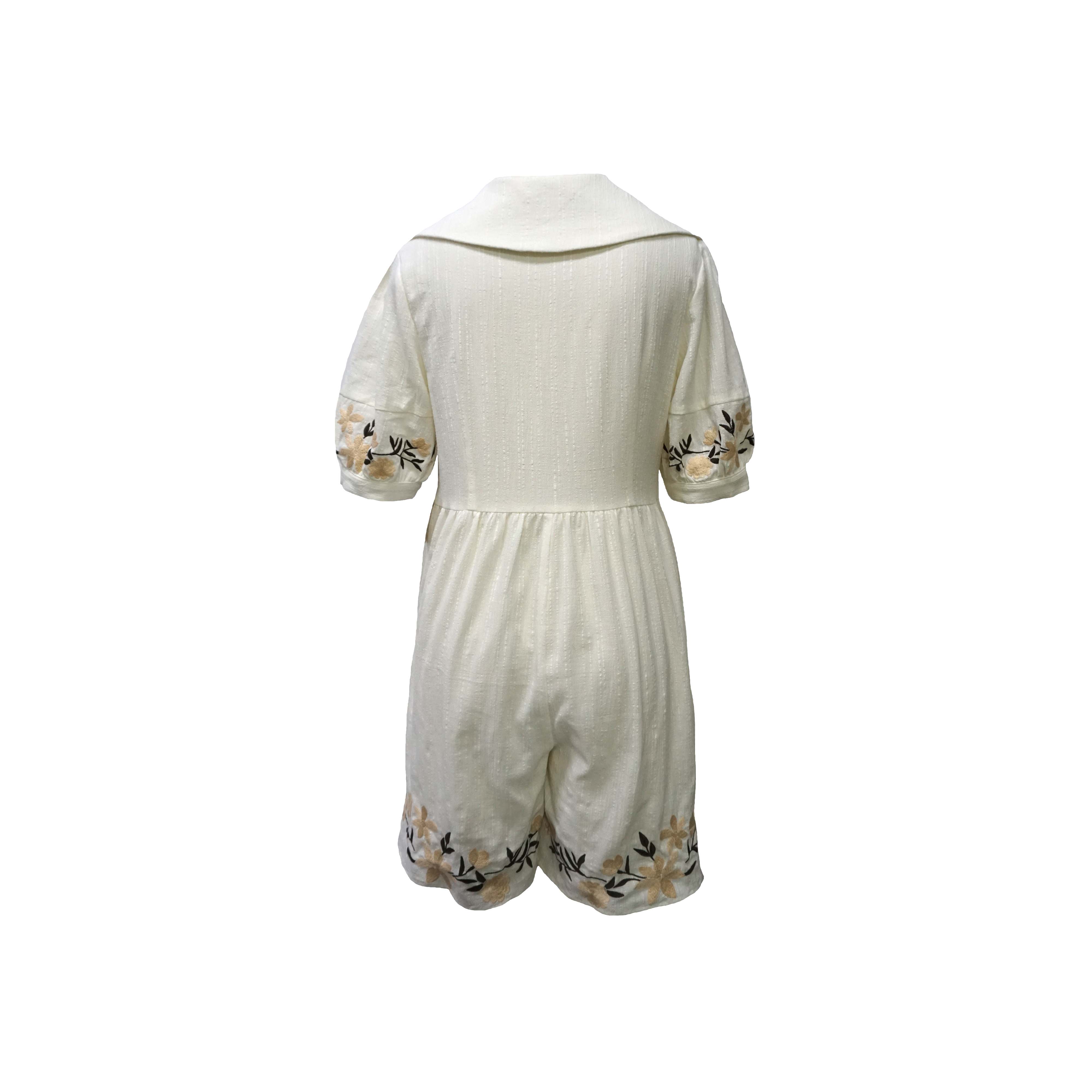 Cotton cute embroidered family jumpsuit