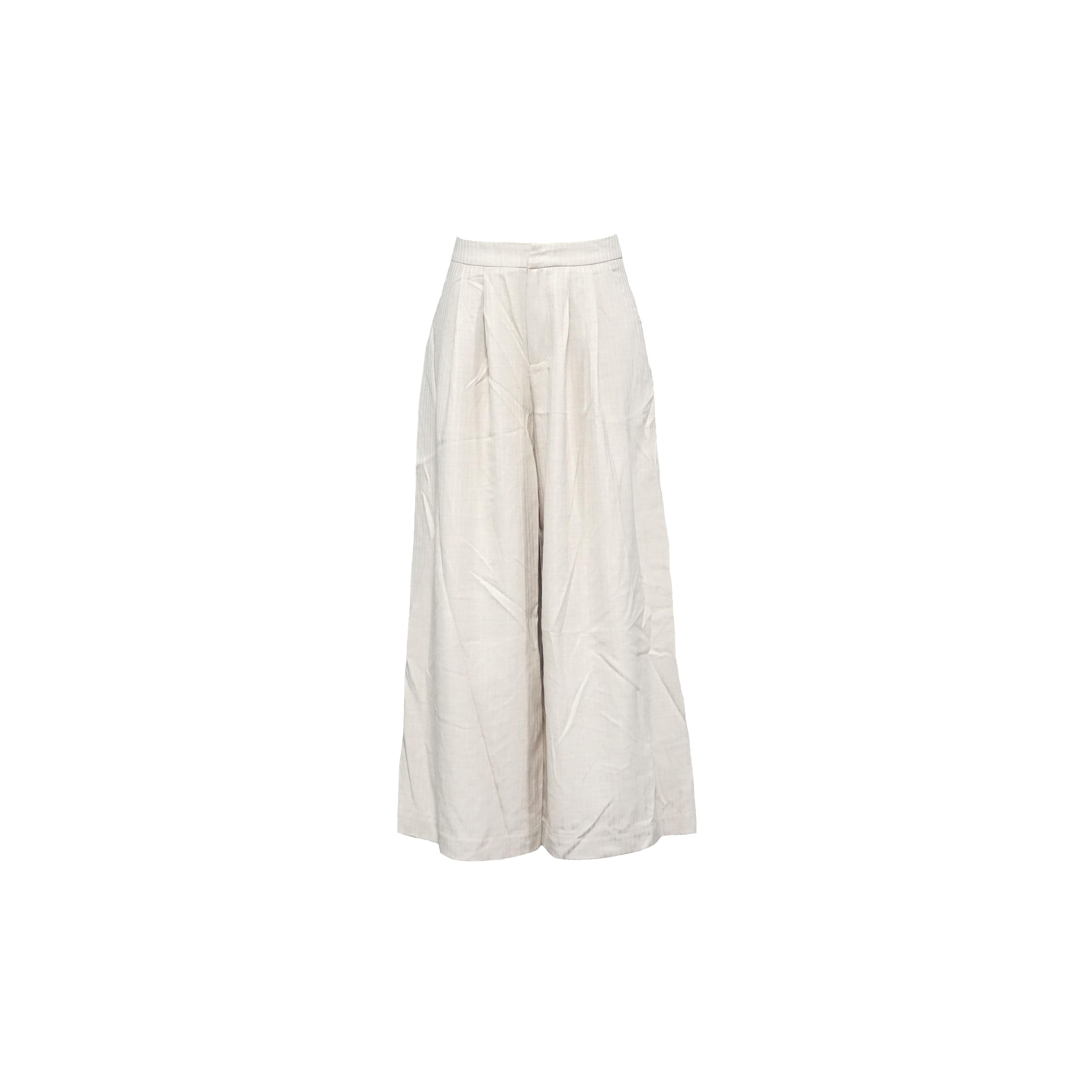 Polyester wide-leg trousers