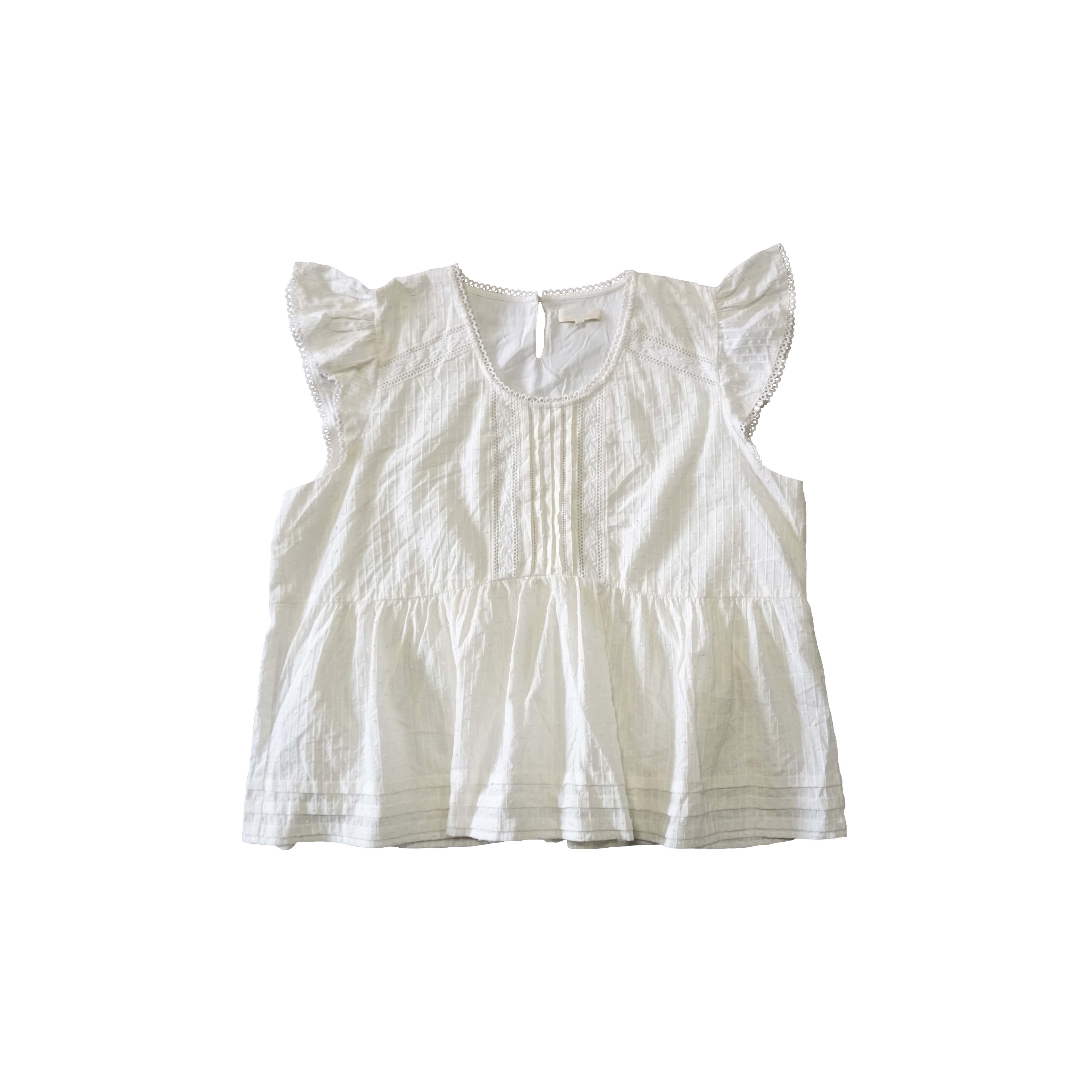 Sweet and cute cotton white women's top