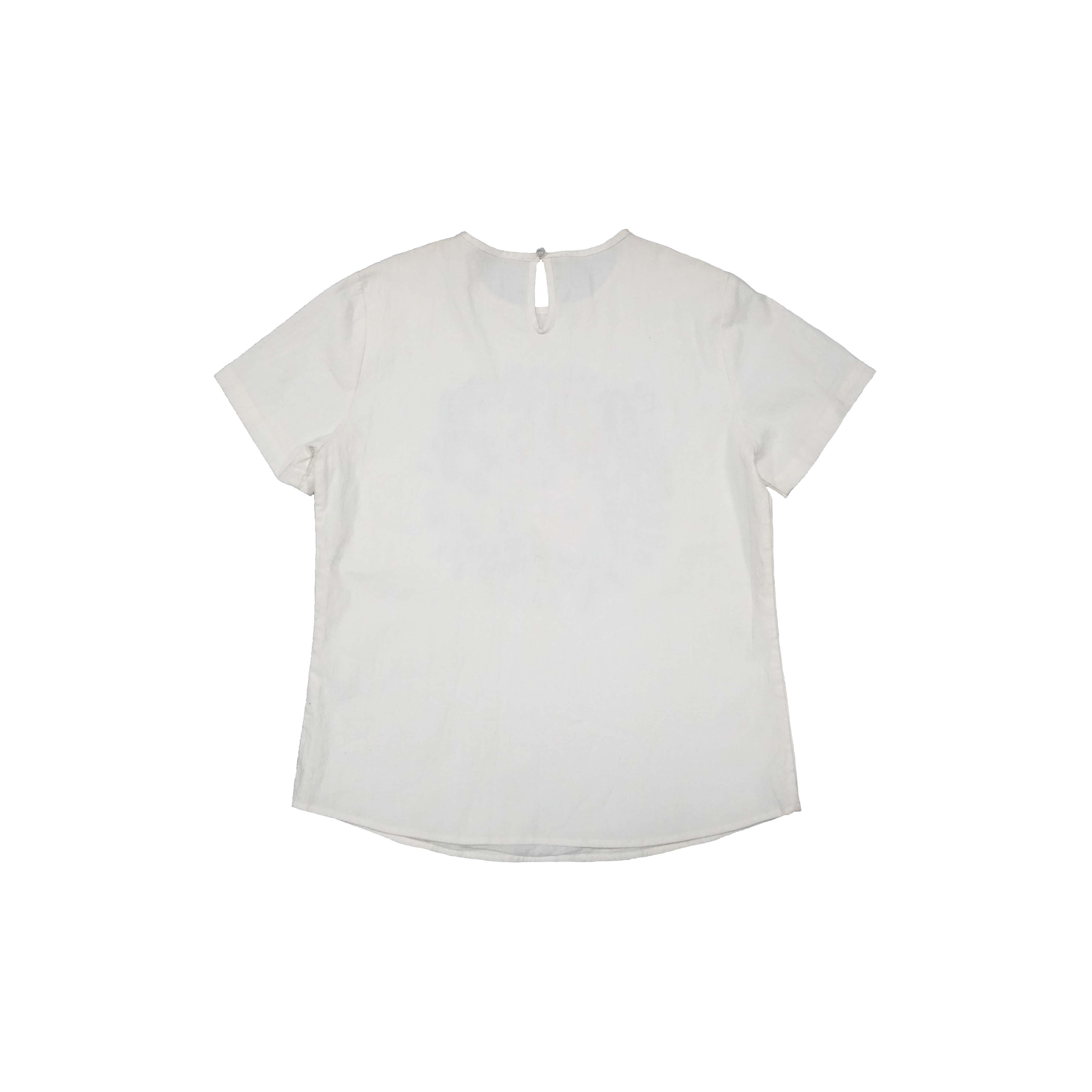 White Embroidered Women's Top