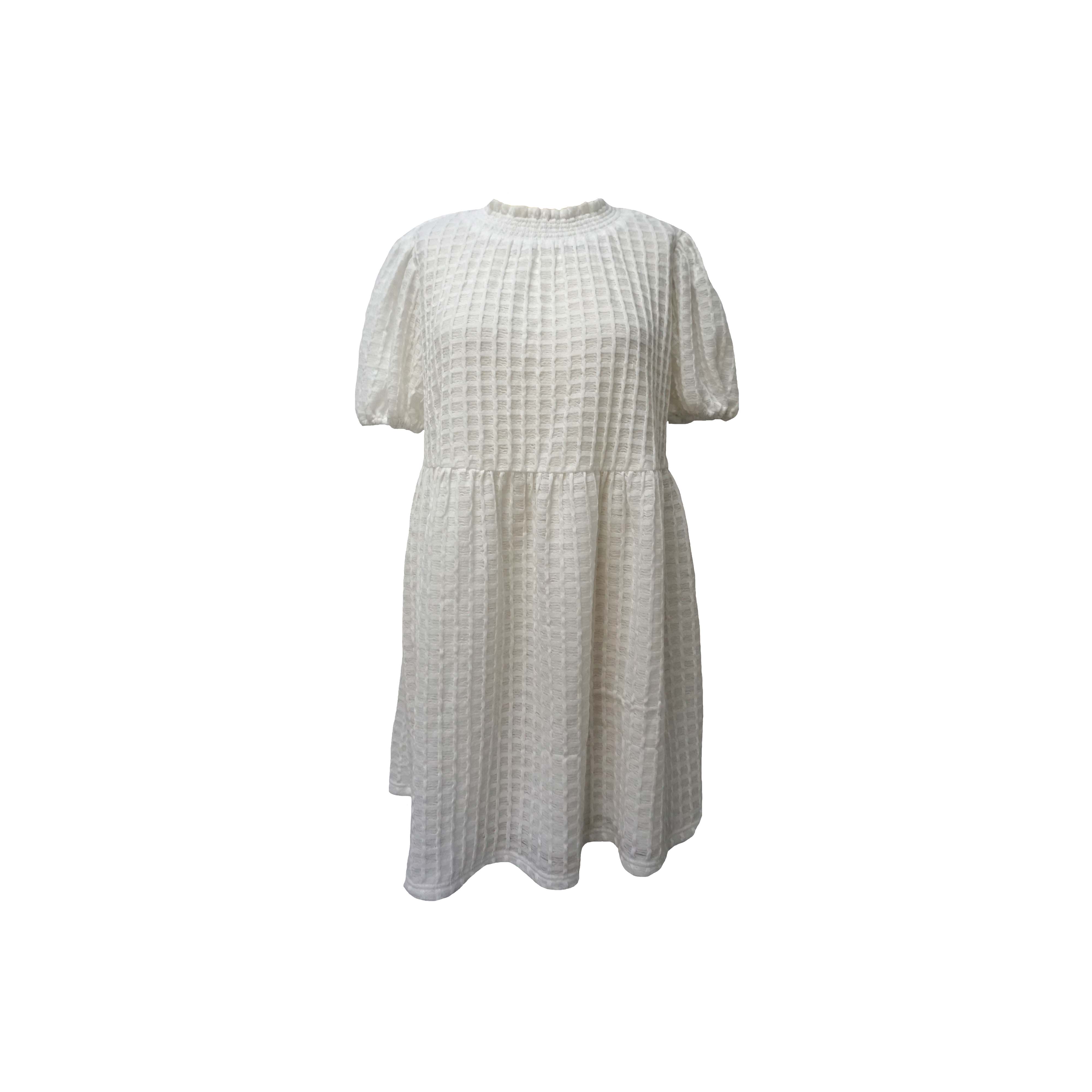 White versatile puffy sleeve dress