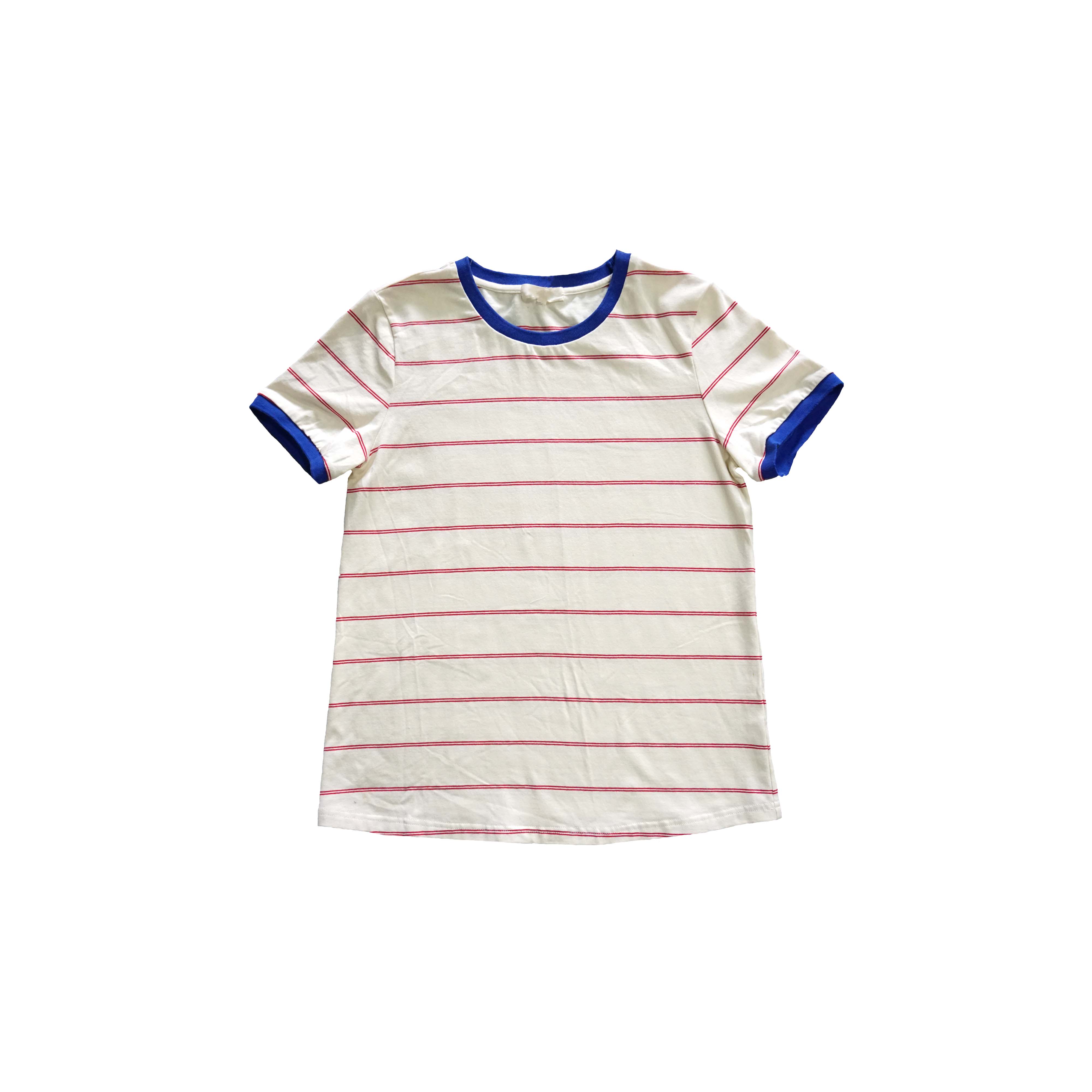 simple and fashionable red striped T-shirt